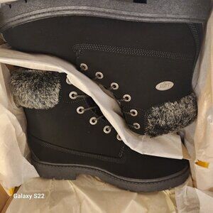 Lugz Womens Brace HI Fur Black Boots (NWT). NIB. Size 10
